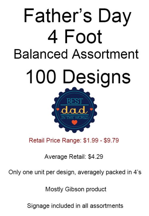 4 Foot Assortment 100 Designs