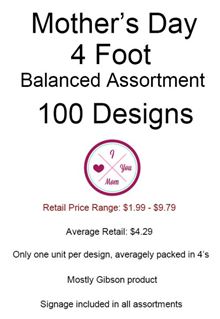 4 Foot Assortment 100 Designs