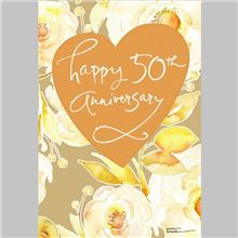 Gold Heart Over Gold Roses