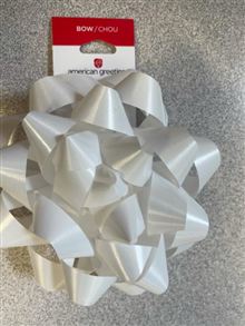 4.25 IN. WHITE CONFETTI GIFT BOW (1-COUNT)