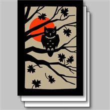 OWL IN TREE SILHOUETTE