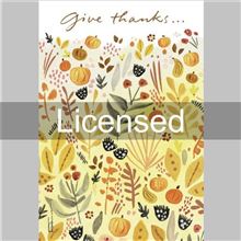 BOTANICAL PUMPKINS AND LEAVES