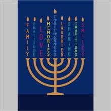 MENORAH WITH LETTERED CANDLES