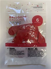 Balloon Happy Birthday Red 6ct