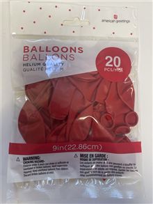 Balloons 9 Red 20ct