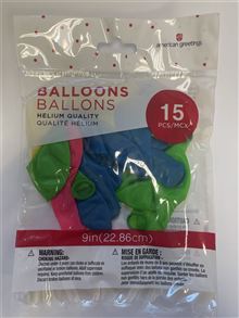 Balloons 9 Assorted Neon