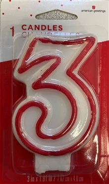 Birthday Numeral Candle 3