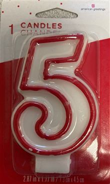 Birthday Numeral Candle 5