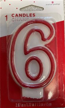 Birthday Numeral Candle 6