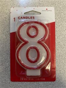 Birthday Numeral Candle 8