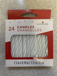 Birthday Cndl Small White Sprl Cc 24ct