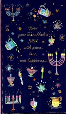 MENORAHS AND ICONS ON BLUE