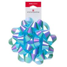 4.25 IN. IRIDESCENT AQUA CONFETTI GIFT BOW (1-COUNT)