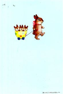 BUNNY W WAGON OF BUNNIES