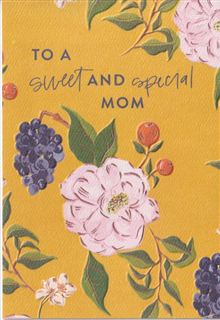 FLORAL ON MUSTARD BKGD