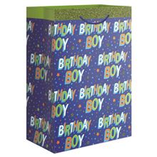 10 in. Medium Blue Gift Bag, Birthday Boy