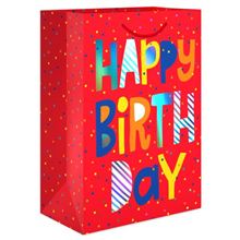 10 in. Medium Red Gift Bag, Happy Birthday