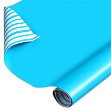 20 Sq. ft. Reversible Wrapping Paper, All Occasion, Aqua Stripes