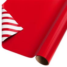 20 Sq. ft. Reversible Wrapping Paper, All Occasion, Red Diagonal Stripes
