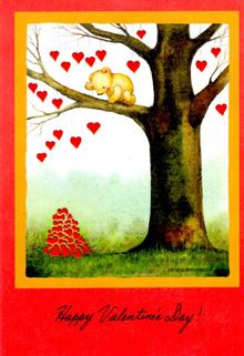 BEAR ON TREE OF HEARTS