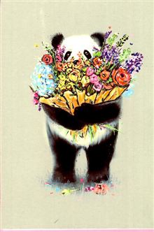 PANDA BEAR HOLDING FLOWERS