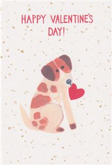 DOG WITH HEART IN MOUTH