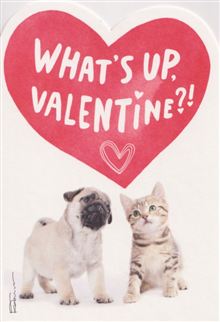 CAT DOG AND LARGE HEART