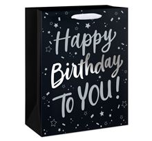 Large Black Birthday Gift Bag for Him