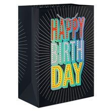 Large Black Birthday Gift Bag for Him