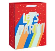 12.75 in. Large Red Gift Bag, Let's Party