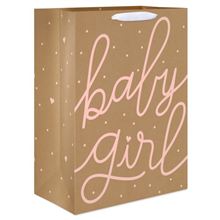 20 Jumbo Kraft Gift Bag for Baby Girl Baby Shower