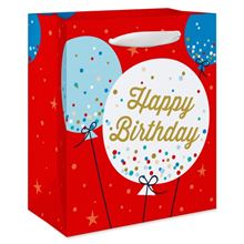 Small Birthday Gift Bag, Happy Birthday Balloons Red