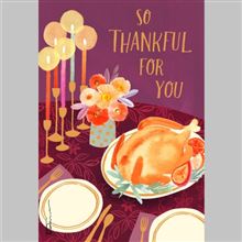 TABLE W TURKEY AND CANDLES