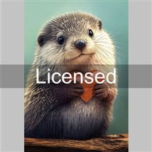 PHOTO OTTER HOLDING HEART