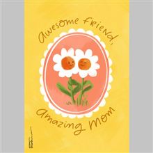 DAISY AND BUTTERFLIES IN OVAL