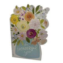 BLUE VASE W BOUQUET JUMBO