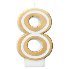 Gold Birthday Number Candle, Number 8