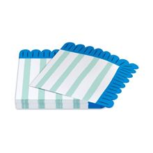 20-Count Beverage Napkins, Light Green Stripes