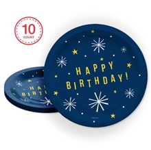 10-Count STARS BDAY 7RND PLATE