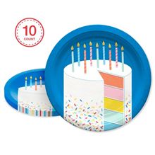 10-Count CAKE BDAY 9RND PLATE