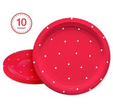 10-Count RED SOLID 9RND PLATE