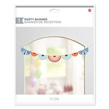 7' All Occasion Party Banner Decoration, Multi-Colored Paper Fan