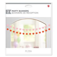 7' All Occasion Party Banner Decoration, Pink and Orange Circles