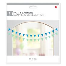 7' Feet Party All Occasion Banner Decoration, Blue and Green Pendants